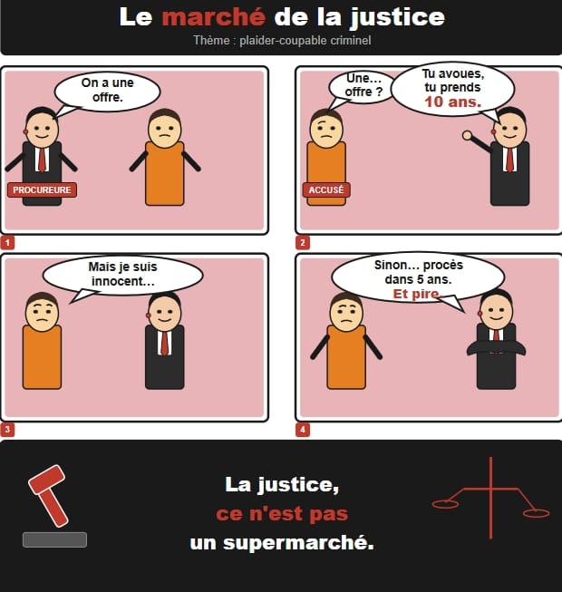 BD : Le march\u00e9 de la justice \u2014 plaider-coupable criminel